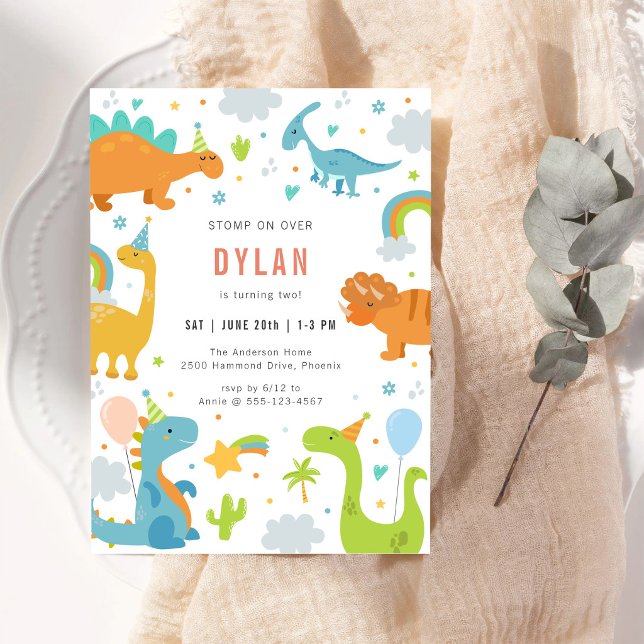 Invitación de cumpleaños de dinosaurios para niños (Subido por el creador)