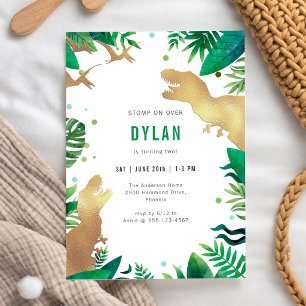 Invitación de cumpleaños de dinosaurios para niños