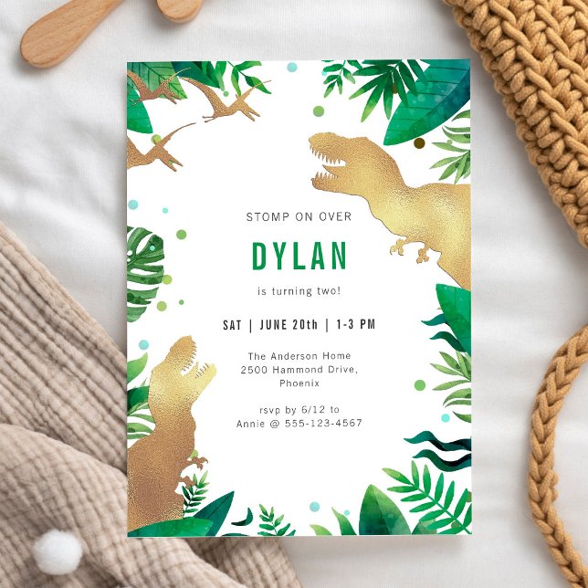 Invitación de cumpleaños de dinosaurios para niños (Subido por el creador)