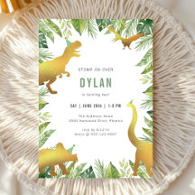 Invitación de cumpleaños de dinosaurios para niños