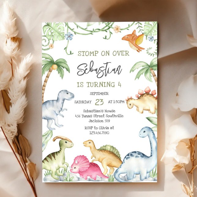 Invitación de cumpleaños de dinosaurios para niños (Subido por el creador)