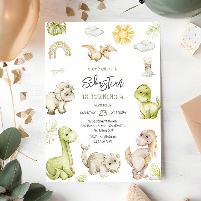 Invitación de cumpleaños de dinosaurios para niños (Subido por el creador)