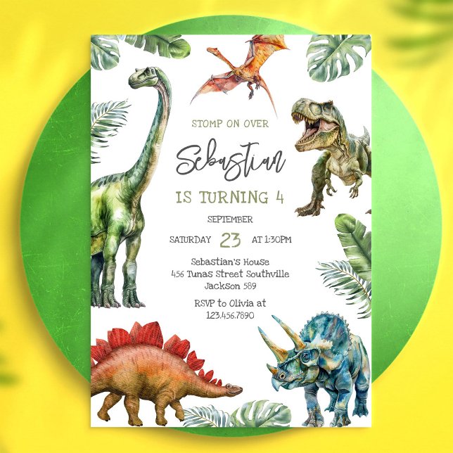 Invitación de cumpleaños de dinosaurios para niños (Subido por el creador)