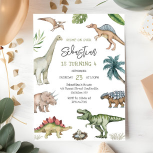 Invitación de cumpleaños de dinosaurios para niños