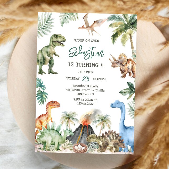 Invitación de cumpleaños de dinosaurios para niños (Subido por el creador)
