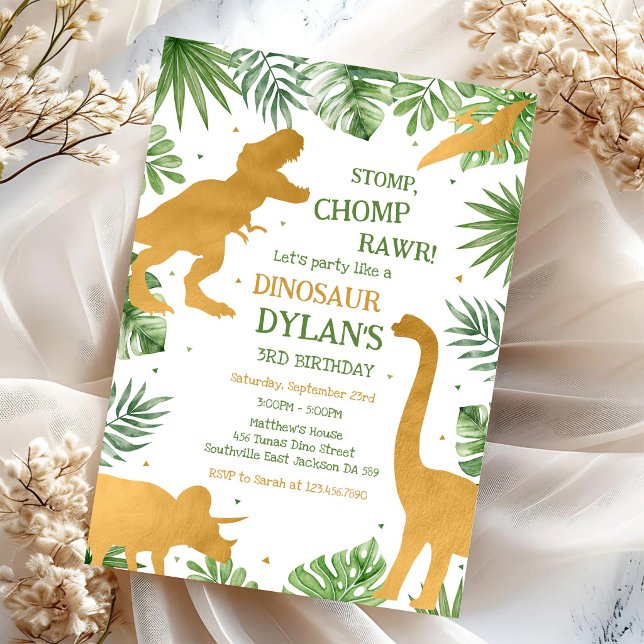 Invitación de cumpleaños de dinosaurios para niños (Subido por el creador)