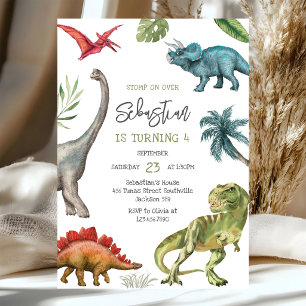 Invitación de cumpleaños de dinosaurios para niños