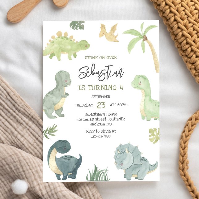 Invitación de cumpleaños de dinosaurios para niños (Subido por el creador)