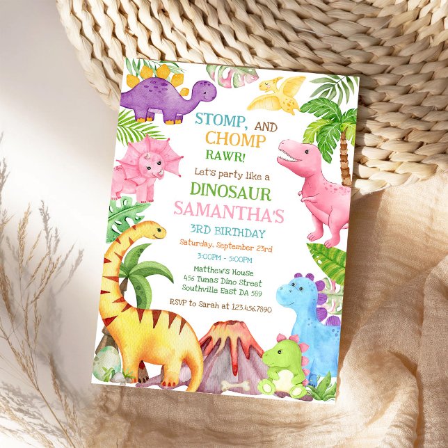 Invitación de cumpleaños de dinosaurios para niños (Subido por el creador)