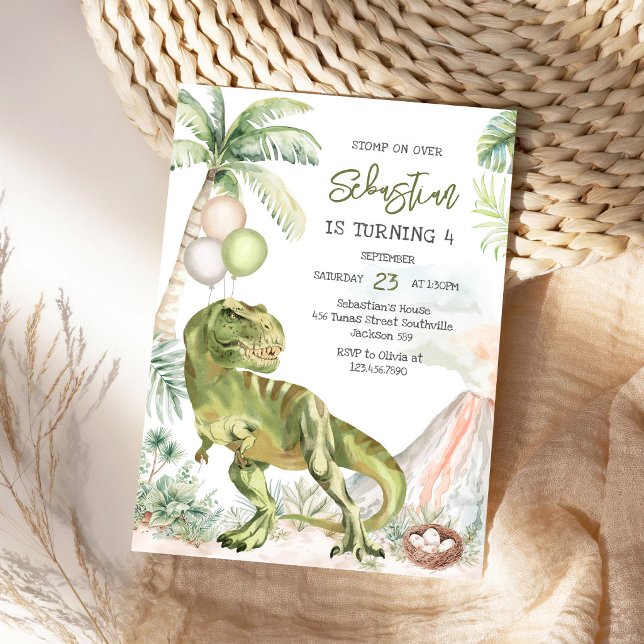 Invitación de cumpleaños de dinosaurios para niños (Subido por el creador)