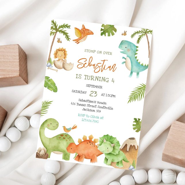 Invitación de cumpleaños de dinosaurios para niños (Subido por el creador)