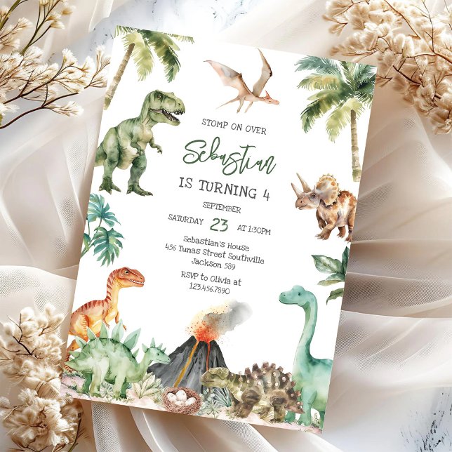 Invitación de cumpleaños de dinosaurios para niños (Subido por el creador)