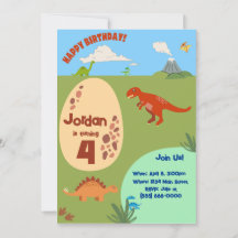 Invitación de cumpleaños de dinosaurios prehistóri