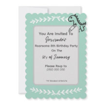 Invitación de cumpleaños de dinosaurios simplistas