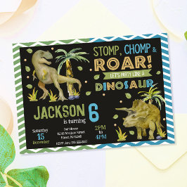 Invitación de cumpleaños de dinosaurios | T-rex |