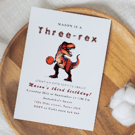 Invitación de cumpleaños de dinosaurios triples