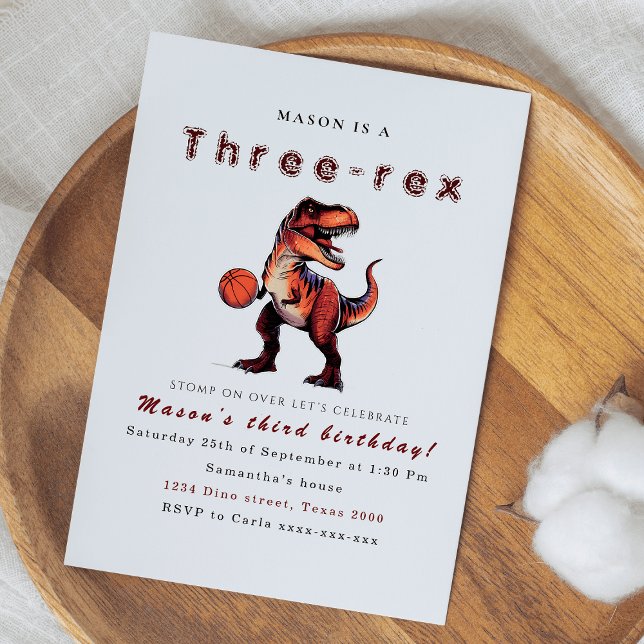Invitación de cumpleaños de dinosaurios triples (Subido por el creador)