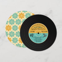 Invitación de cumpleaños de disco de vinilo retro