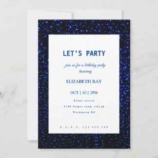 Invitación de cumpleaños de disco fresco azul