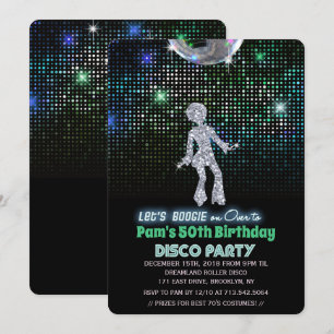 Invitación de cumpleaños de Disco Retro para cualq