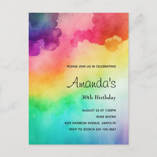 Invitación de cumpleaños de diseño abstracto de co (Anverso)