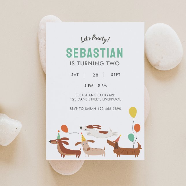 Invitación de cumpleaños de Dog Let's Pawty 2 (Subido por el creador)