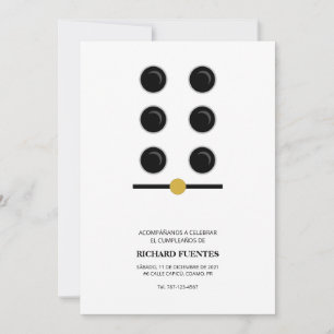 Invitación de cumpleaños de dominó de Puerto Rico