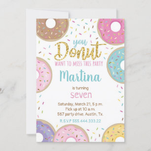 Invitación de cumpleaños de Donut