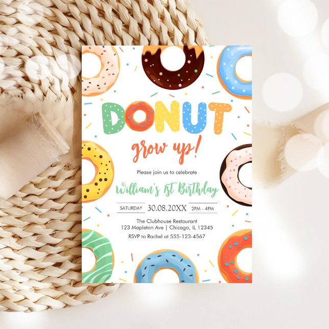 Invitación de cumpleaños de Donut Boy Donut Grow U (Subido por el creador)