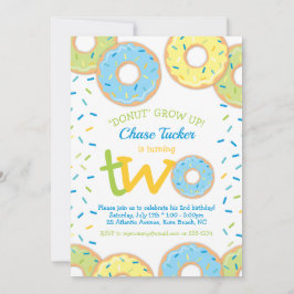 Invitación de cumpleaños de Donut Chico rociado