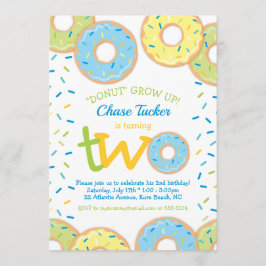 Invitación de cumpleaños de Donut Chico rociado