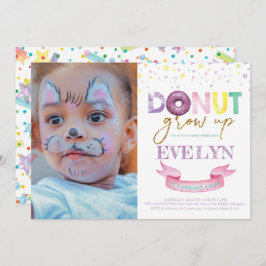 Invitación de cumpleaños de Donut Crece foto