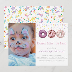 Invitación de cumpleaños de Donut Crece foto