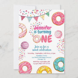 Invitación de cumpleaños de Donut Dulce uno