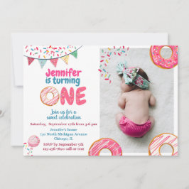 Invitación de cumpleaños de Donut Dulce uno