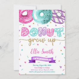 Invitación de cumpleaños de donut editable