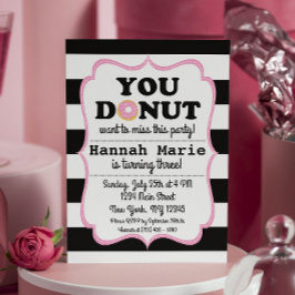 Invitación de cumpleaños de Donut Fiesta