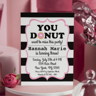 Invitación de cumpleaños de Donut Fiesta
