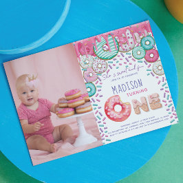 Invitación de cumpleaños de Donut Foto de Sprinkle