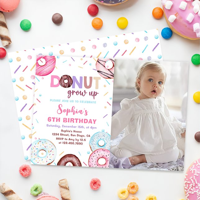 Invitación de cumpleaños de Donut Grove Up Waterco (Subido por el creador)