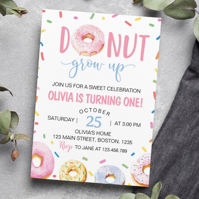 Invitación de cumpleaños de Donut Grow Up (Subido por el creador)