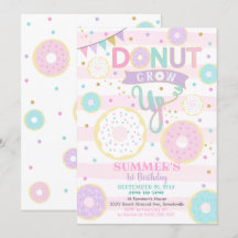 Invitación de cumpleaños de Donut Grow Up - Chica