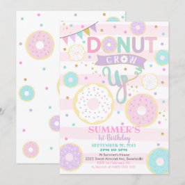 Invitación de cumpleaños de Donut Grow Up - Chica