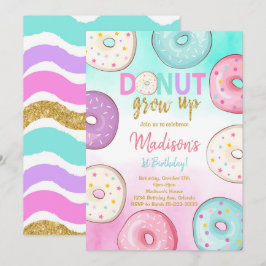 Invitación de cumpleaños de Donut Grow Up Kids