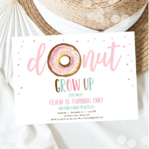 Invitación de cumpleaños de Donut Grow Up Sweet On