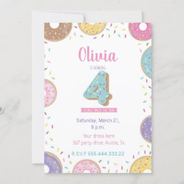 Invitación de cumpleaños de Donut, invitación de c