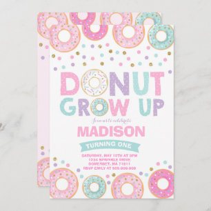 Invitación de cumpleaños de Donut que crece Fiesta