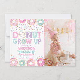 Invitación de cumpleaños de Donut que crece Fiesta