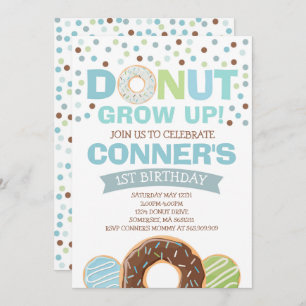 Invitación de cumpleaños de Donut que crece Fiesta