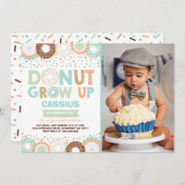 Invitación de cumpleaños de Donut que crece Fiesta
